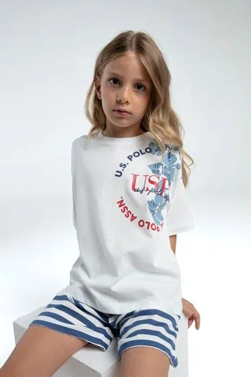 4-15 Yaş Lisanslı Us Polo Assn Kız Çocuk Takım-Beyaz