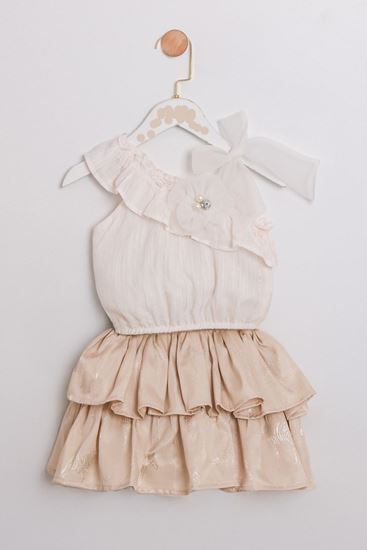 2-5 Yaş Berceste Pavlova Kız Çocuk Takım-Latte