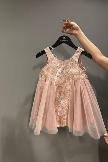 4-12 Yaş Pink Dreole Kız Çocuk Elbise-Rose