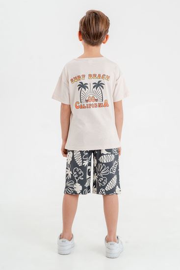 6-13 Yaş Calıfornia Summer Erkek Çocuk Takım-Bej