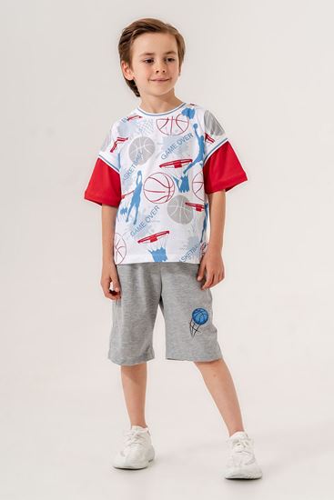 6-9 Yaş Basketball Cool Erkek Çocuk Takım-Kırmızı