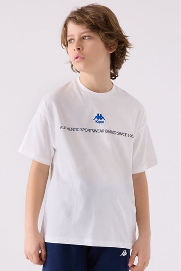 5-16 Yaş KAPPA Erkek Çocuk T-Shırt-Beyaz