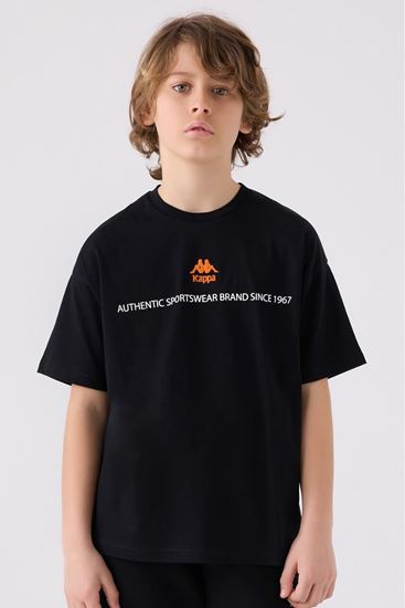 5-16 Yaş KAPPA Erkek Çocuk T-Shırt-Siyah