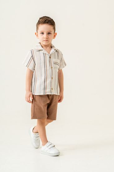 2-5 Yaş Cool Block Erkek Çocuk Takım-Kahverengi