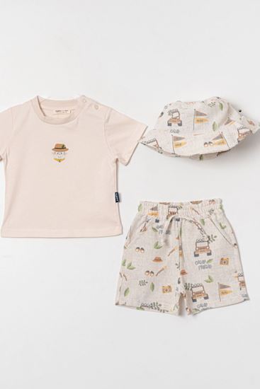 9-24 Ay Camp Friend Erkek Bebek 3'Lü Takım-Latte