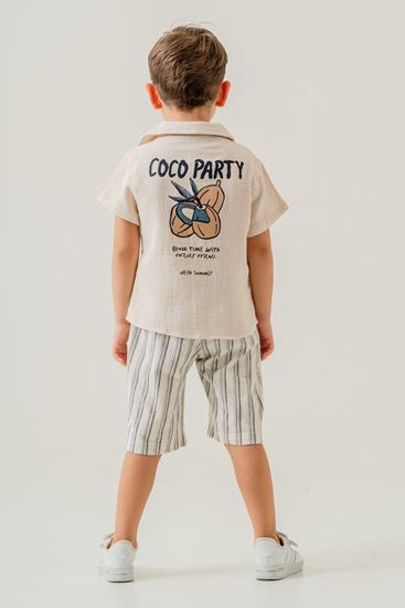 2-5 Yaş Hello Summer Erkek Çocuk Takım-Latte