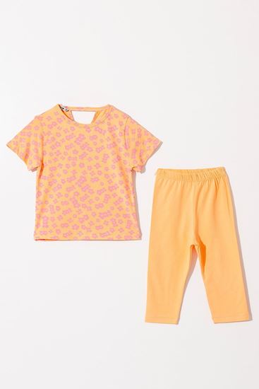 6-9 Yaş New Daisy Relaxe  Kız Çocuk Takım-Oranj