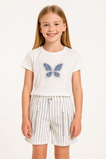 5-14 Yaş Line Cool Magic Kız Çocuk Şort-Mavi