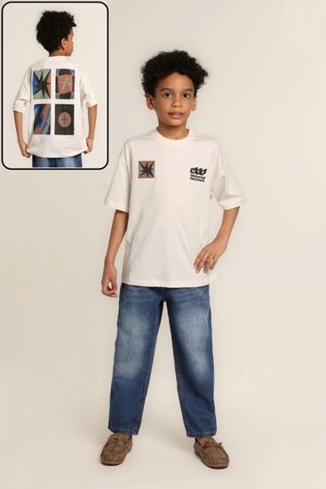 5-14 Yaş World Jean Blue Erkek Çocuk Takım-Ekru