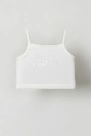 4-8 Yaş Elagance Basic Kız Çocuk Crop-Ekru