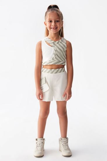 4-8 Yaş All Star Cool Line Kız Çocuk Şort-Yeşil