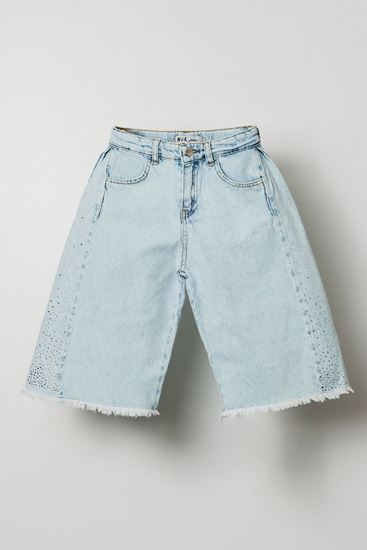 8-14 Yaş Best Magic Cool Kız Çocuk Bermuda-Mavi