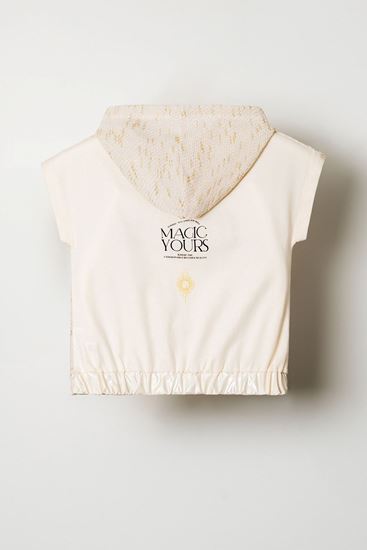 8-14 Yaş Shine Kız Çocuk Tshirt-Ekru