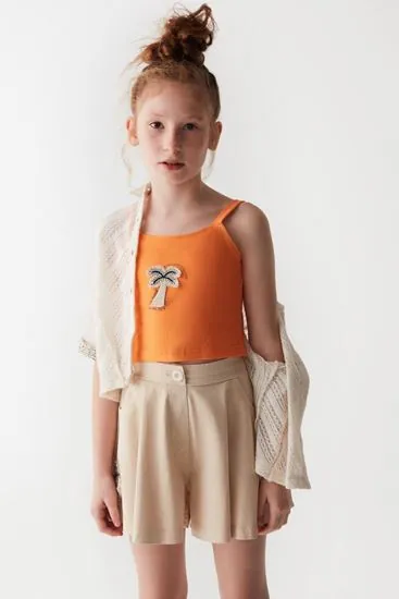 8-14 Yaş Miami Lavin Kız Çocuk T-Shirt-Oranj