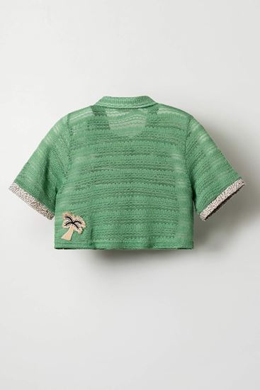 8-14 Yaş Paloma Miami Kız Çocuk Tasarım Hırka-Yeşil