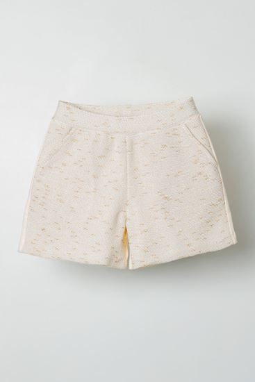 8-14 Yaş Cotto De Yaldızlı Kız Çocuk Şort-Ekru