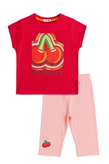 2-8 Yaş Lisanslı Haribo Kız Çocuk Takım-Fuşya