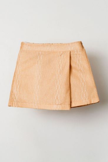 4-8 Yaş Makaron Kız Çocuk Şort Etek-Vizon