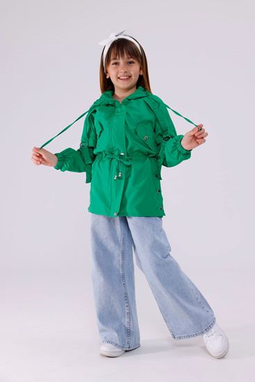 4-16 Yaş Lina Rules Su İtici  Kız Çocuk Yağmurluk & Rüzgarlık-Benetton Yeşil