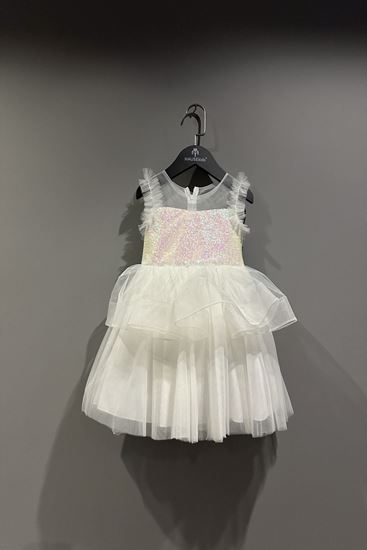 2-8 Yaş Isabelle Design Kız Çocuk Abiye-Ekru