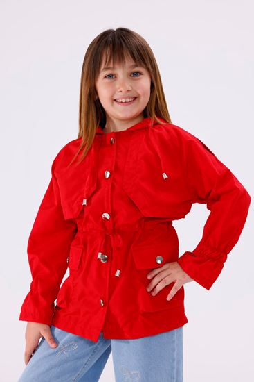 4-16 Yaş Cat Polina Su İtici  Kız Çocuk Yağmurluk & Rüzgarlık-Kırmızı