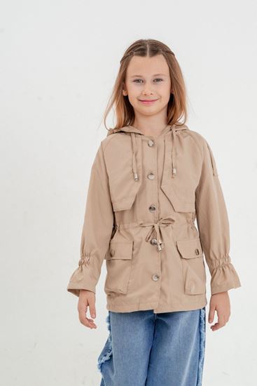 4-16 Yaş Cat Polina Su İtici  Kız Çocuk Yağmurluk & Rüzgarlık-Latte