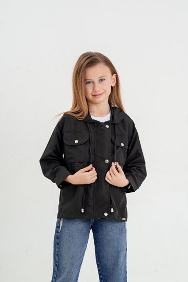 4-16 Yaş Dream Alice Su İtici Kız Çocuk Yağmurluk & Rüzgarlık-Siyah