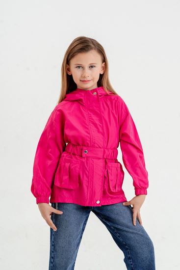 4-16 Yaş Flower Emily Su İtici  Kız Çocuk Yağmurluk & Rüzgarlık-Fuşya