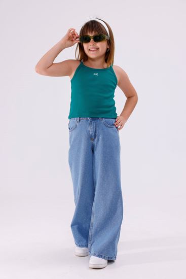 4-15 Yaş New Mila Kız Çocuk Askılı T-Shirt-Mint Yeşili