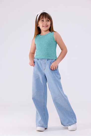 4-15 Yaş Happy Luna Kız Çocuk Sıfır Kol T-Shirt-Benetton Yeşil