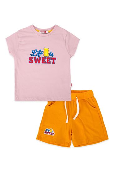 2-8 Yaş Lisanslı Haribo Kız Çocuk Takım-Pudra