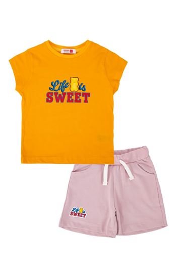 2-8 Yaş Lisanslı Haribo Kız Çocuk Takım-Sarı