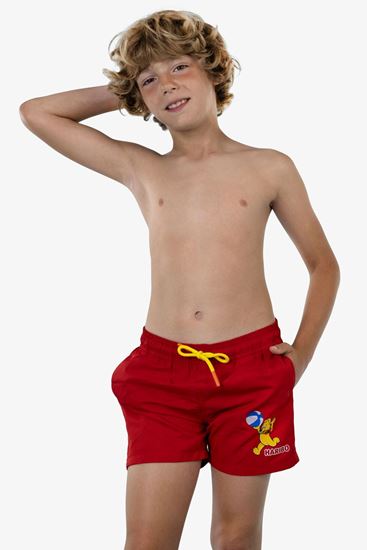 5-12 Yaş Lisanslı Haribo Erkek Çocuk Şort Mayo-Kırmızı