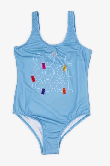 3-12 Yaş Lisanslı Haribo Kız Çocuk Mayo-Mavi