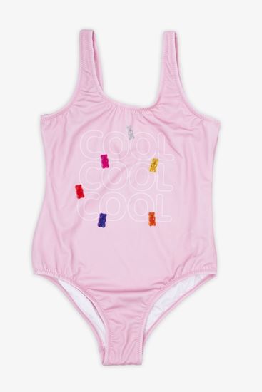 3-12 Yaş Lisanslı Haribo Kız Çocuk Mayo-Pembe