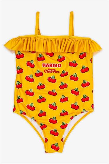 3-12 Yaş Lisanslı Haribo Kız Çocuk Mayo-Sarı