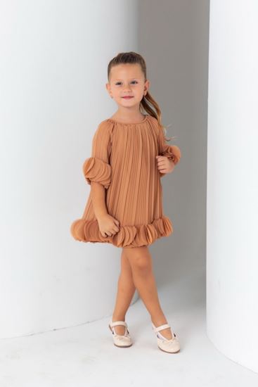 8-15 Yaş Mika Kız Çocuk Elbise-Karamel