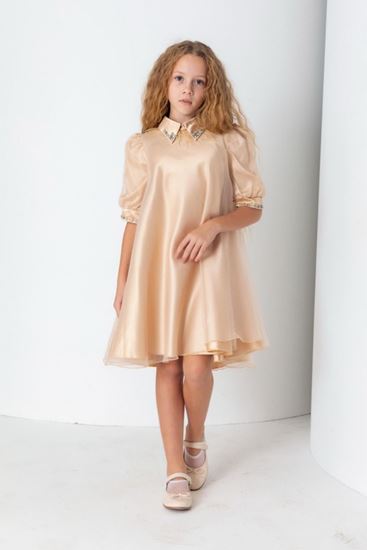 8-15 Yaş Rosarıo Kız Çocuk Elbise-Karamel