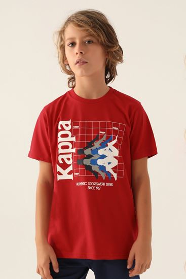 5-16 Yaş Lisanslı KAPPA Erkek Çocuk T-Shırt-Kırmızı