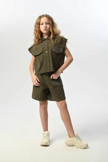 9-15 Yaş Premium Paris Kız Çocuk Takım-Haki