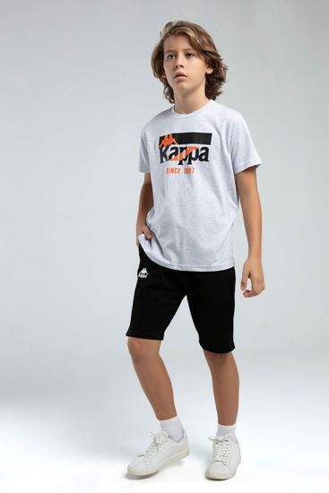 5-16 Yaş Lisanslı Kappa Erkek Çocuk T-Shırt-Gri