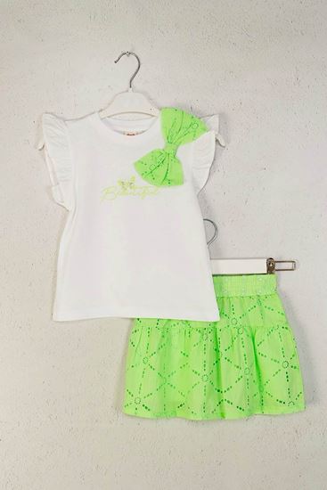 4-9 Yaş Butterfly Fisto Kız Çocuk Takım-Fıstık yeşili