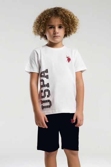4-15 Yaş Lisanslı Us Polo ASSN Erkek Çocuk Takım-Beyaz