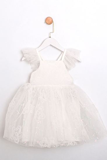 2-5 Yaş Magic Mussness Kız Çocuk Elbise-Ekru