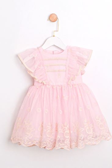 2-5 Yaş Madeline Guıpure Kız Çocuk Elbise-Pembe