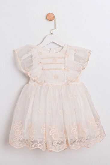 2-5 Yaş Madeline Guıpure Kız Çocuk Elbise-Ekru