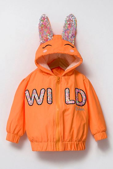2-5 Yaş Rabbit Love Orange Kız Çocuk Mont-Oranj