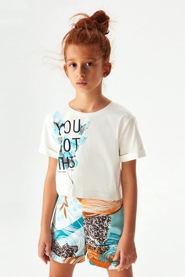 8-14 Yaş Miami Kız Çocuk Şort-Turkuaz