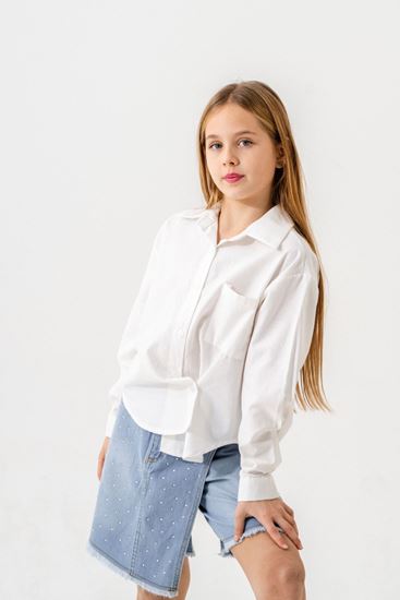 4-15 Yaş Magic Mussnes  Kız Çocuk Gömlek-Ekru