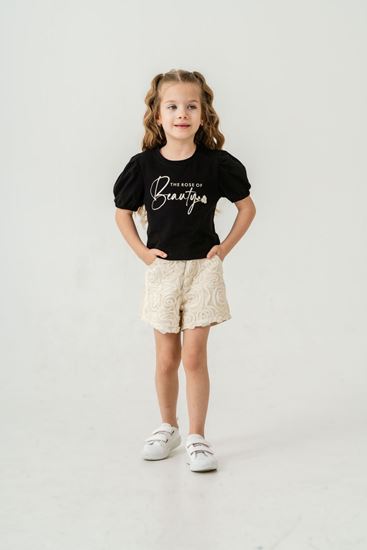 4-8 Yaş Beauty Rose Kız Çocuk Takım-Siyah